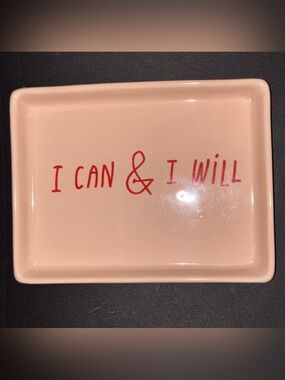 Magenta rectangular Ceramic Dish “I can & I will”